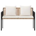 vidaXL Záhradné lavičky 2 -Seater 116 x 56 x 75 cm polyratan