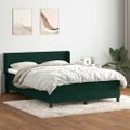vidaXL Posteľný rám boxsping s matracom tmavozelený 140x220 cm zamat