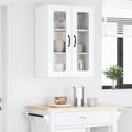 vidaXL Nástenný sklenený kabinet PORTO Biela 60 x 31 x 80 cm