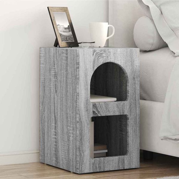 vidaXL Nočný stolík ELST 2 ks Sivý Sonoma 29,5 x 33,5 x 50 cm
