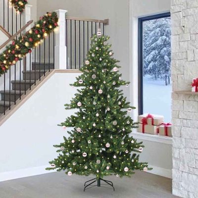 vidaXL Umelý Sklápací Vianočný Stromček Zelená 240 cm PVC a oceľ
