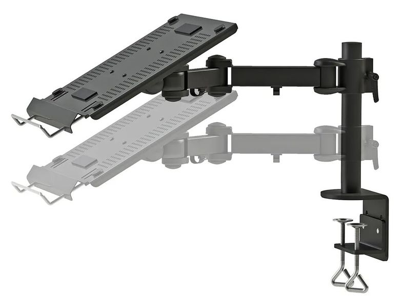 Neomounts NOTEBOOK-D100 / Notebook Swivel Arm (height: 0-27 cm / depth: 30-60 cm) / Black Držák, pre notebooky, úhlopriečka 10"-22", výška 0-26 cm, sklon 30°, otáčanie 180°, nosnosť 10 kg, oceľ, čierna
