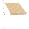 vidaXL Ručne zaťahovacia markíza, 200 cm, žlto-modré pásiky