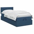 vidaXL Polohovací postel s matrací Modrá 80 x 200 cm Látka