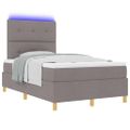 vidaXL LED box s pružinami s vankúšom Sivohnedá 120 x 200 cm látka