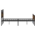 vidaXL Posteľný rám bez matraca dymový dub 150x200 cm kompozitné drevo