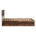 vidaXL Rám postele Staré drevo 120 x 200 cm Masívne borovicové drevo