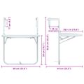 vidaXL Visiaci balkónový stolík biely 60x64x83,5 cm plastový s ratanovým vzhľadom