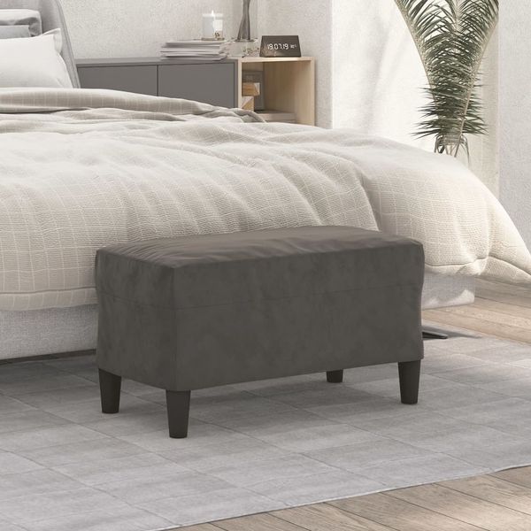 vidaXL Lavička tmavosivá 70x35x41 cm zamat