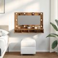 vidaXL Zrkadlová skrinka s LED Old Wood 90x31,5x62 cm