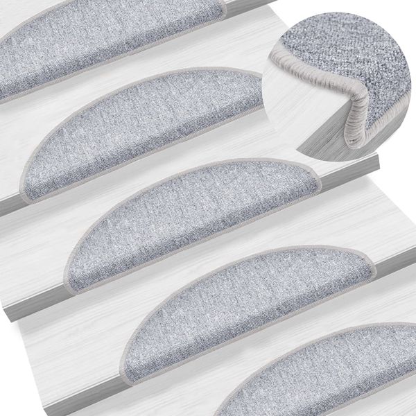vidaXL 15 ks Nášľapy na schody bledosivé 56x17x3 cm