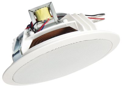 Fonestar Podhledový 100V reproduktor 10 W, 6,5", ABS, ocelová mřížka, montážní hl 71 mm, bílý stropní reproduktor, 100V linka, 6 W RMS, 6,5" dvojitý kužel, transformátor, hliníková mrížka, bílý