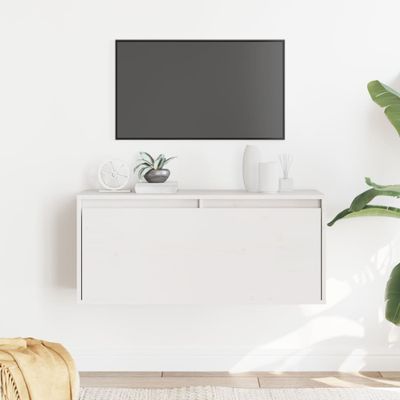 vidaXL Nástenná skrinka biela 80x30x35 cm masívna borovica