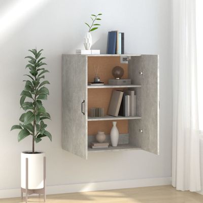vidaXL Závesná skrinka betónovo sivá 69,5x34x90 cm spracované drevo