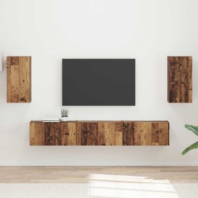 vidaXL Zostava TV skriniek Nástenný 5 pcs Staré drevo Kompozitné drevo