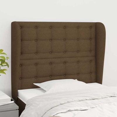 vidaXL Čelo postele so záhybmi tmavohnedé 103x23x118/128 cm látka