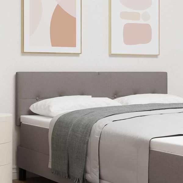 vidaXL LED hlavová doska s LED pásikmi Sivohnedá 144 cm látka
