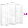 vidaXL Oblúkové gabiónové koše 4ks 200x50x180/200cm pozinkované železo