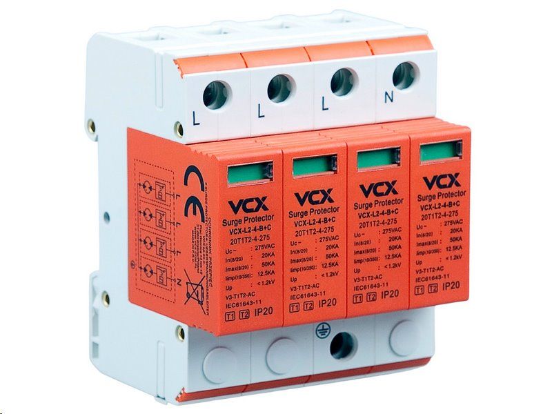 Ochrana pred preťažením VCX L2-4-B+C AC trieda T1T2 (B+C) 4P 12.5kA