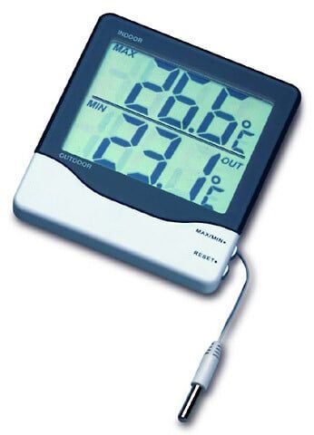 30.1011 TFA Digitálny vonkajší/vnútorný teplomer, čierno-biely