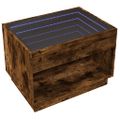 vidaXL Konferenčný stolík s nekonečnými LED dymový dub 70x50x50 cm