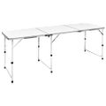 Skladací kempingový stôl z hliníka s nastaviteľnou výškou 180 x 60 cm