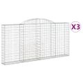vidaXL Oblúkové gabionové koše 3 ks 300x30x140/160 cm pozink. železo