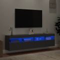 vidaXL TV nástenné skrinky s LED svetlami 2 ks čierne 80x30x40 cm