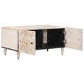 vidaXL Konferenčný stolík Biela 80 x 50 x 40 cm Masívne mango drevo