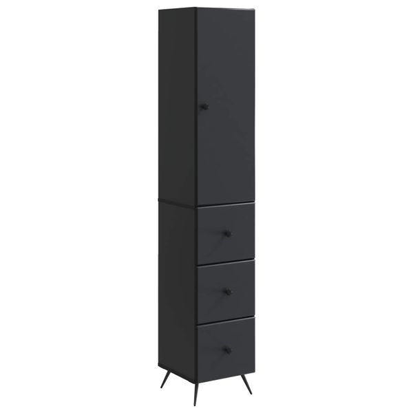 vidaXL Sada skríň 2 pcs Čierna 34,5 x 34,5 x 90 cm Kompozitné drevo