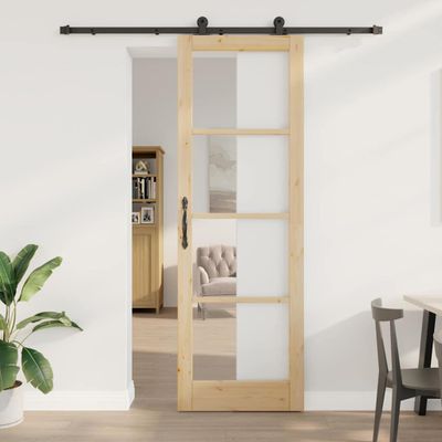 vidaXL Posuvné dvere ORKDAL 78 x 232 cm Prírodná a čierna