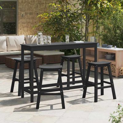 vidaXL Záhradný bar set 4 pcs Čierna HDPE