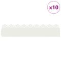 vidaXL Obrubníky trávnika 10 ks 103 x 0,05 x 22 cm Oceľ Biela