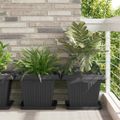 vidaXL Štvorcový kvetinový podnos 24 ks Čierna 36 x 36 x 2,5 cm Plast