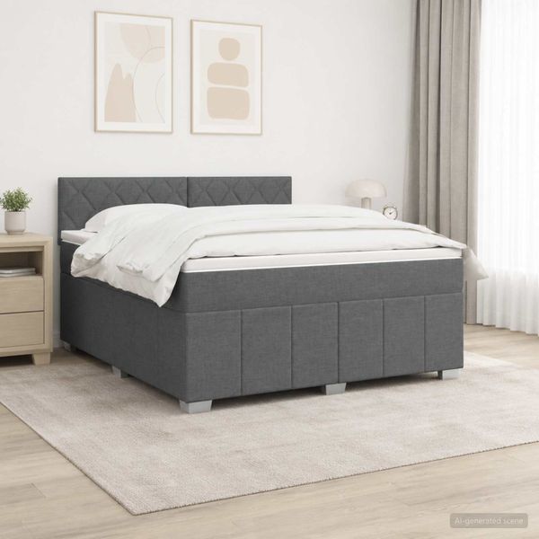 vidaXL Posteľ boxspring s matracom Tmavosivá 160 x 200 cm Látka