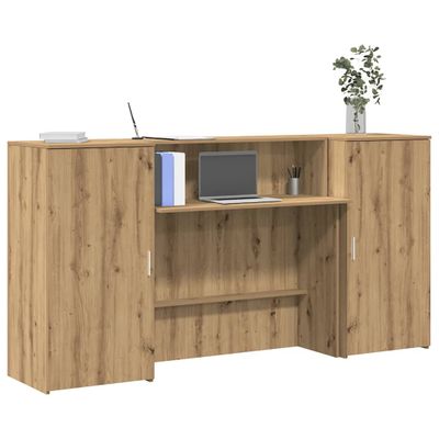 vidaXL Recepčný stôl dub artisan 200x50x103,5 cm kompozitné drevo