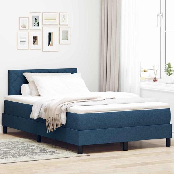 vidaXL Posteľ s pružinovým rámom Modrá 120 x 190 cm látka