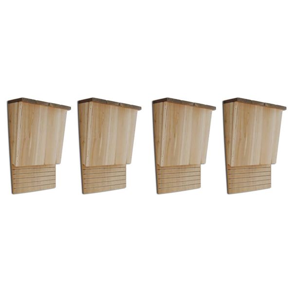 vidaXL Domček pre netopierov 4 ks 22x12x34 cm drevený