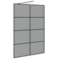 vidaXL Stena walk-in sprchy Čierna 140 x 195 cm tvrdené sklo