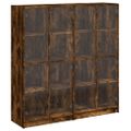 vidaXL Knižnica s dvierkami dymový dub 136x37x142 cm kompoz. drevo