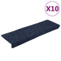 vidaXL Schodové rohože, samolepiace, 10 ks, 65x21x4 cm, antracitové, s obdĺžnikovým okrajom