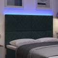 vidaXL LED hlavová doska Tmavozelená 160 cm Zamat