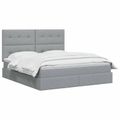 vidaXL Postel s úložným prostorem a matrací Svetlosivá 140 x 190 cm