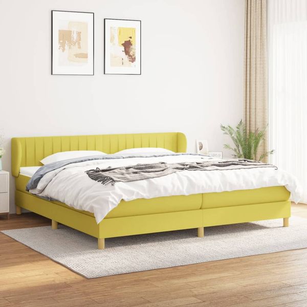vidaXL Boxspring posteľ s matracom zelená 200x200 cm látka