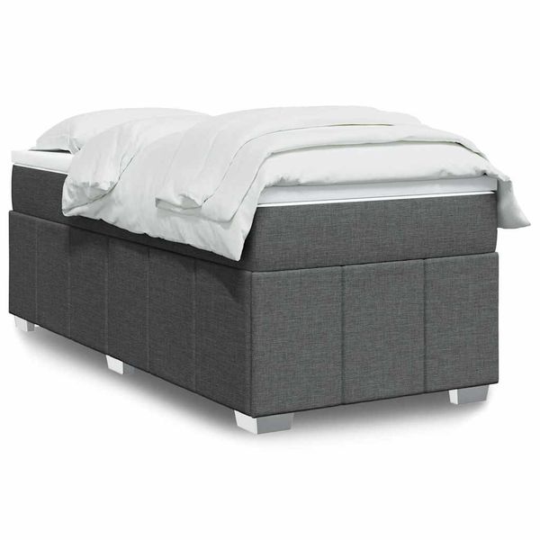 vidaXL Boxspring posteľ s matracom tmavosivá 100x200 cm látka