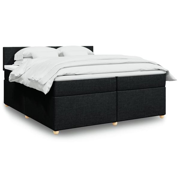 vidaXL Boxspring posteľ s matracom čierna 200x200 cm látka