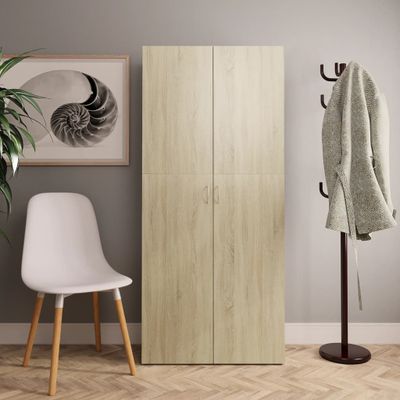 vidaXL Skrinka na topánky, dub donoma 80x35,5x180 cm, kompozitné drevo