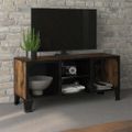 vidaXL TV skrinka hnedá 105x36x47 cm kov a MDF
