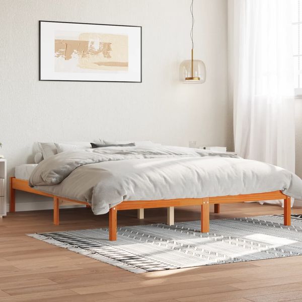 vidaXL Posteľ bez matraca voskový 150x200 cm masívna borovica