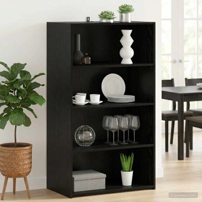 vidaXL Highboard Čierny dub 70 x 41 x 124 cm Kompozitné drevo
